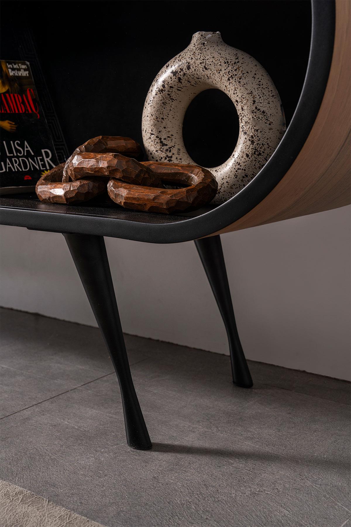 Duo V2 Şömineli Tv Ünitesi Ceviz