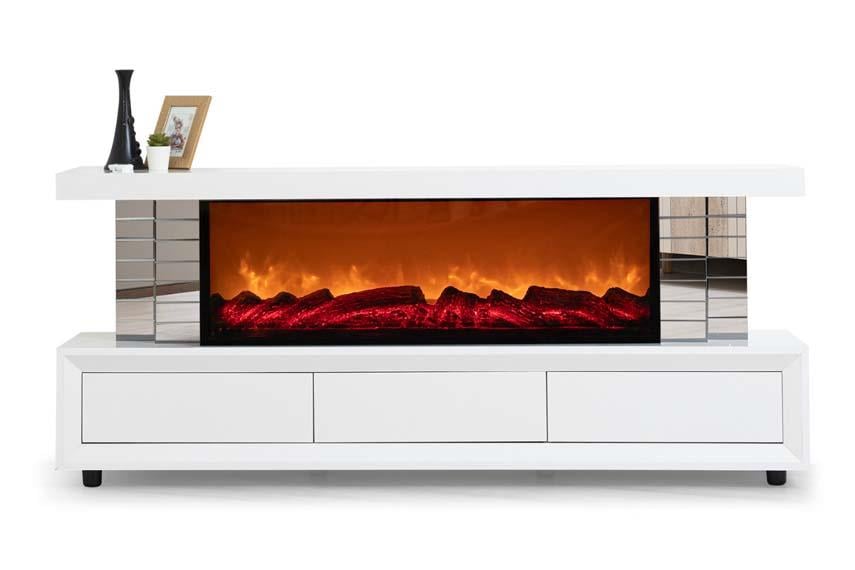 Efes Şömineli Mdf Lake Boyal Tv Ünitesi