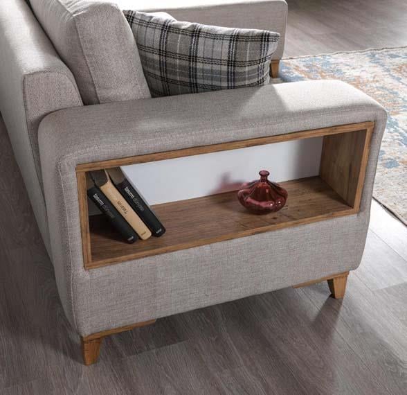 Elit Yataklı Krem Köşe Koltuk Takımı