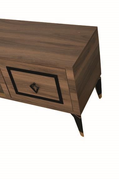 Milano Ceviz Şömineli 2 Kapaklı Tv Ünitesi