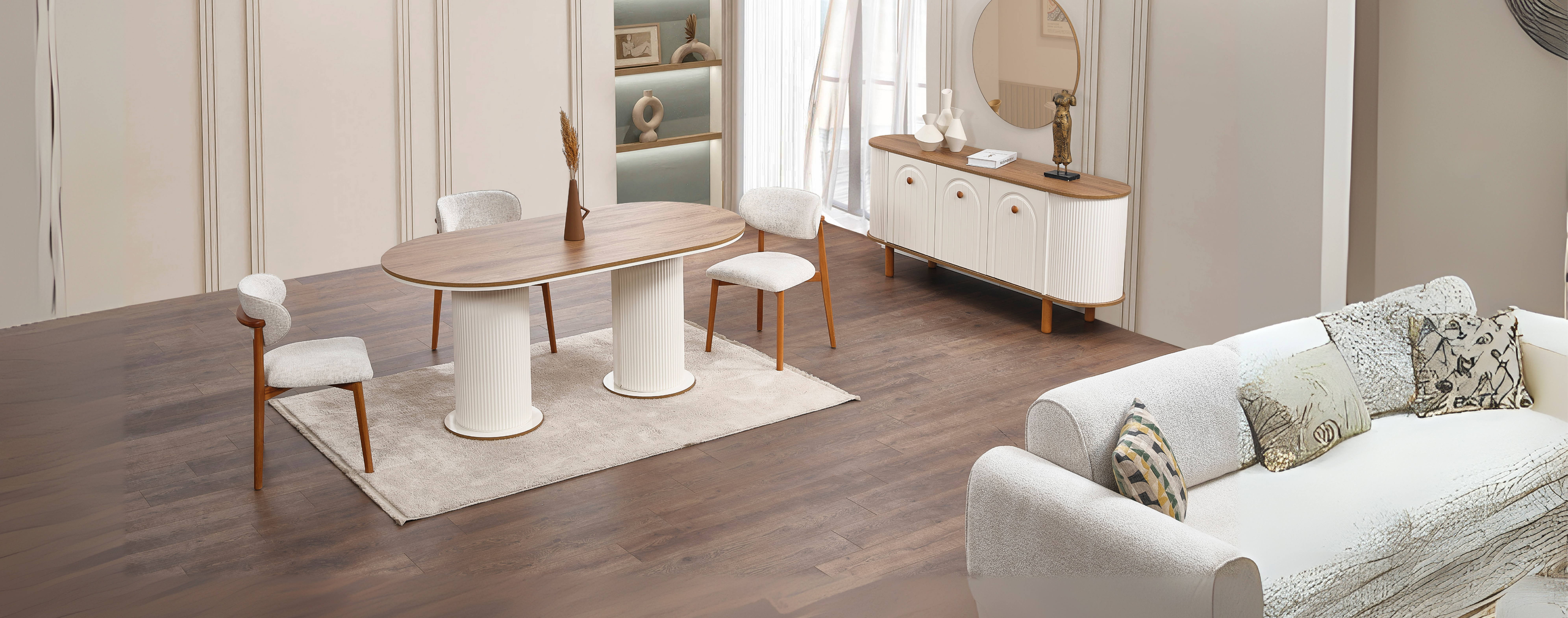 Oslo Mdf Bohem Yemek Odası Takımı