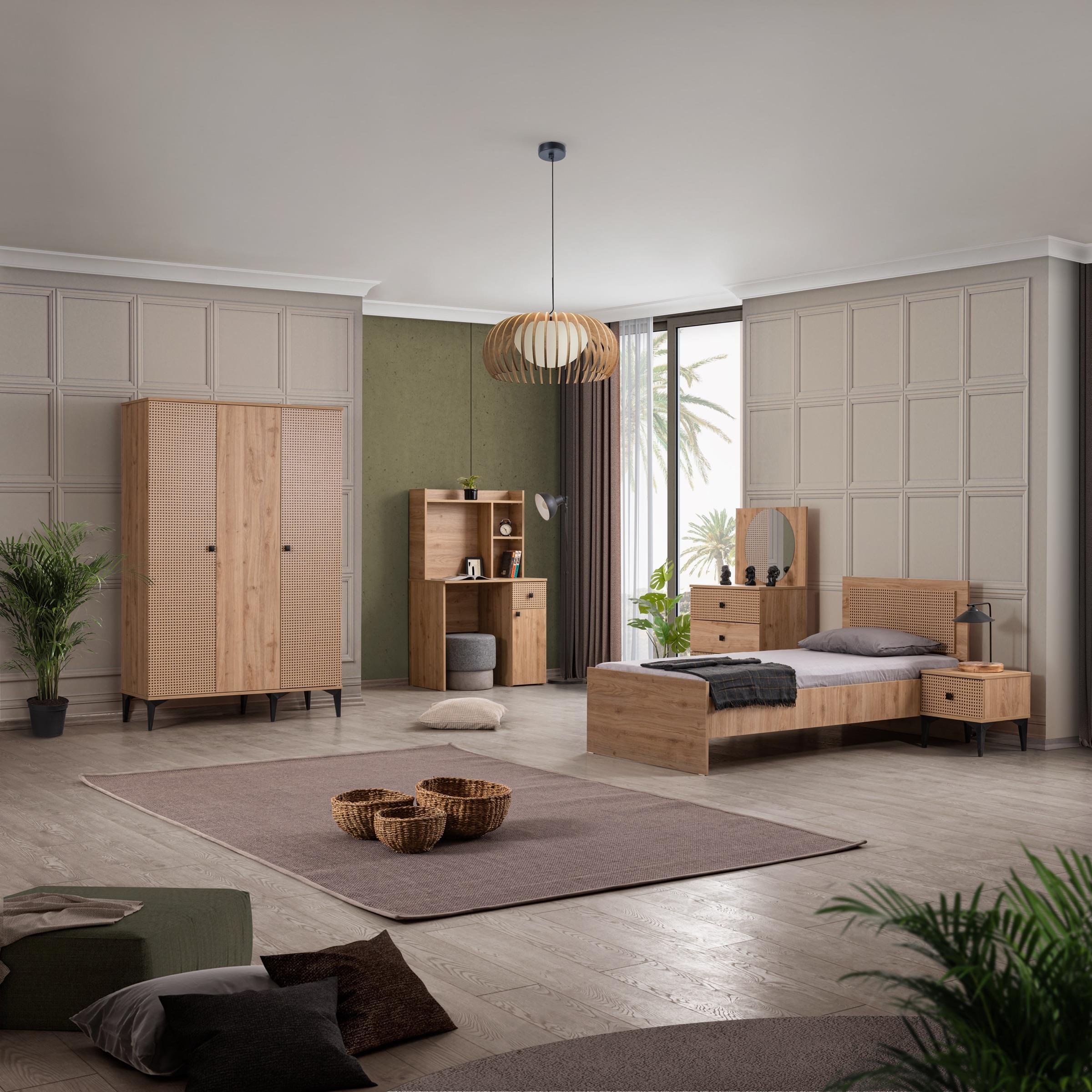 Rustik Genç Odası 3 Kapılı Dolap