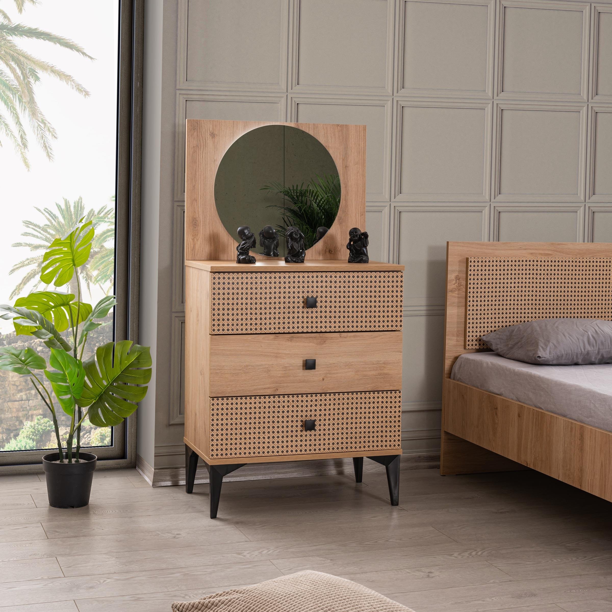 Rustik Genç Odası 4 Kapılı Dolap