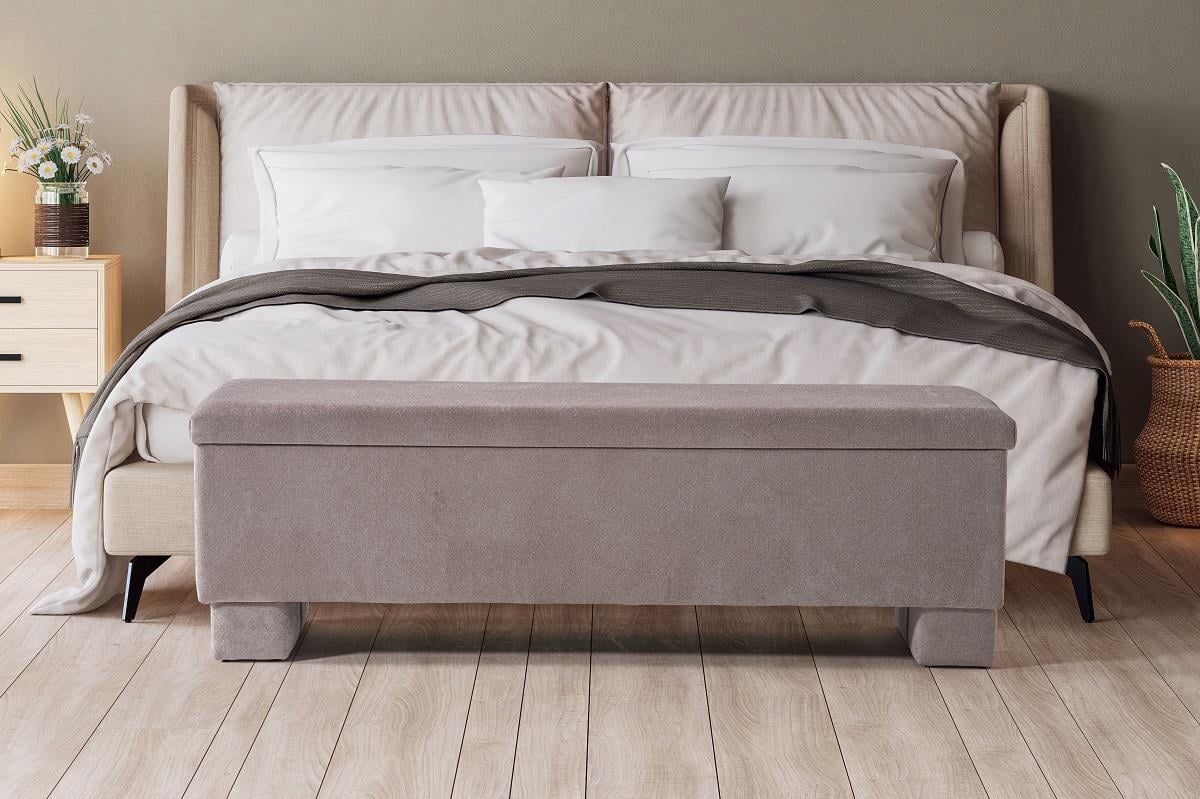 Side Lüks Sandıklı Yatak Ucu Pufu Bench