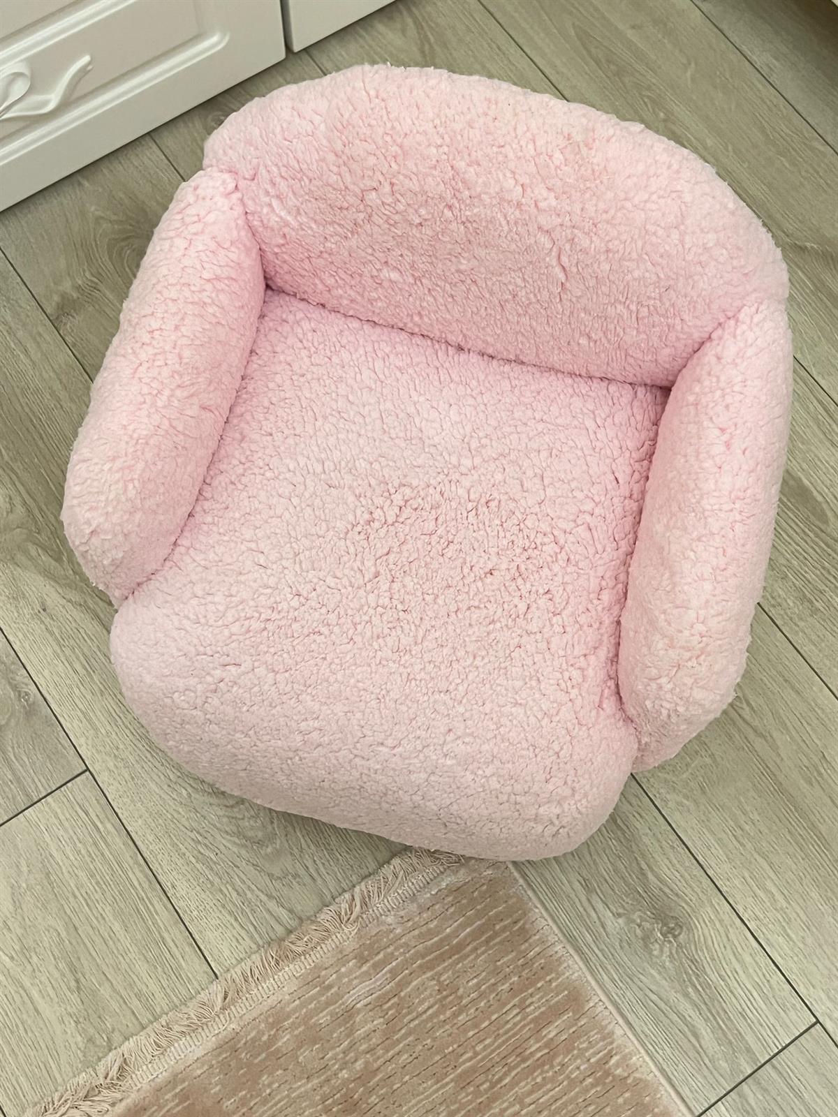 Teddy Ahşap Ayaklı Çocuk Koltuk Pembe