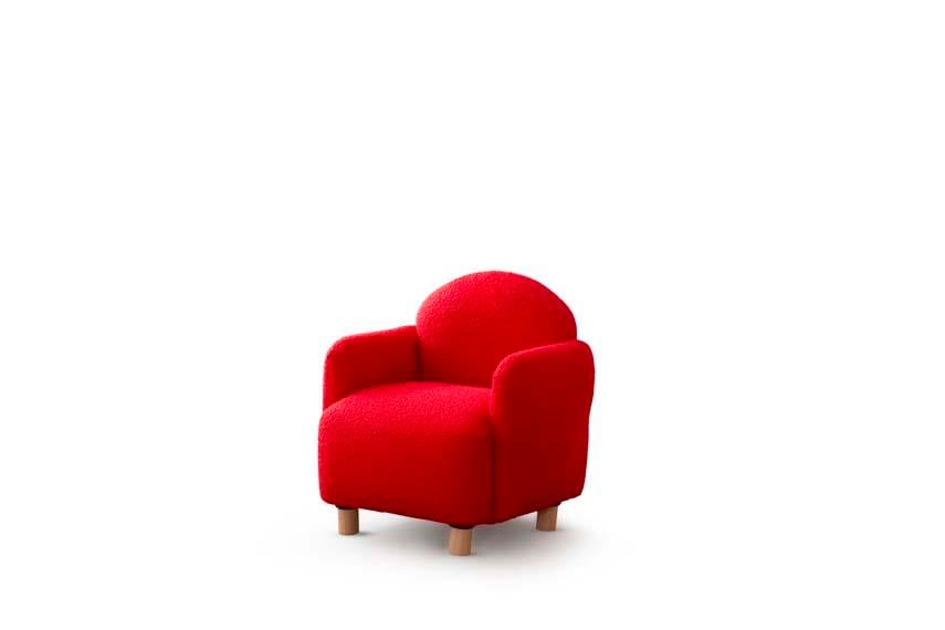 Teddy Kırmızı Ahşap Ayaklı Çocuk Koltuk