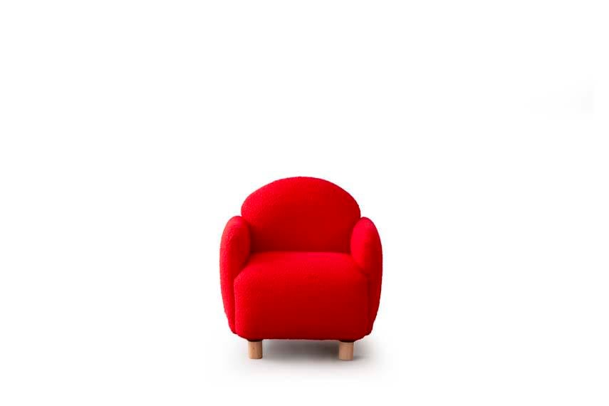 Teddy Kırmızı Ahşap Ayaklı Çocuk Koltuk