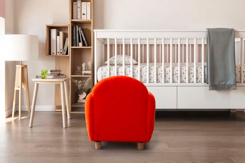 Teddy Turuncu Ahşap Ayaklı Çocuk Koltuk