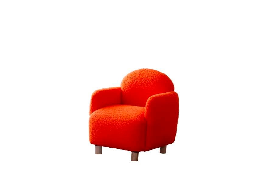 Teddy Turuncu Ahşap Ayaklı Çocuk Koltuk