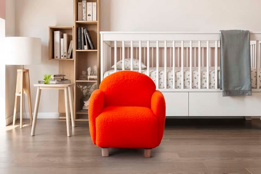 Teddy Turuncu Ahşap Ayaklı Çocuk Koltuk