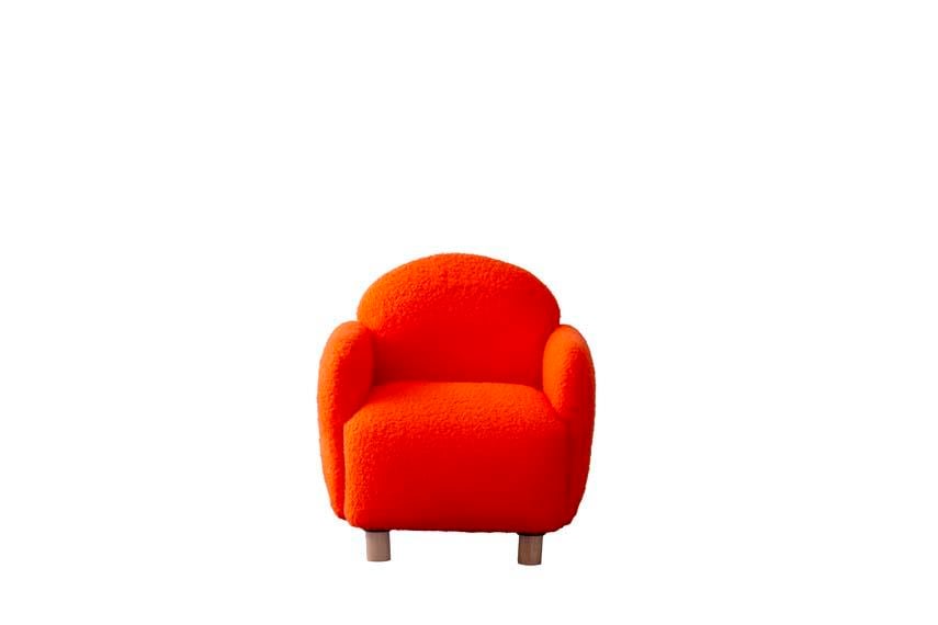 Teddy Turuncu Ahşap Ayaklı Çocuk Koltuk