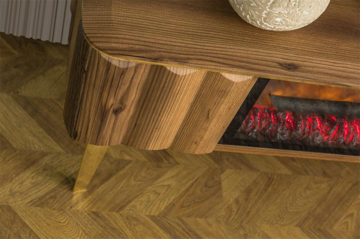 Uno Ceviz Şomineli Tv Ünitesi