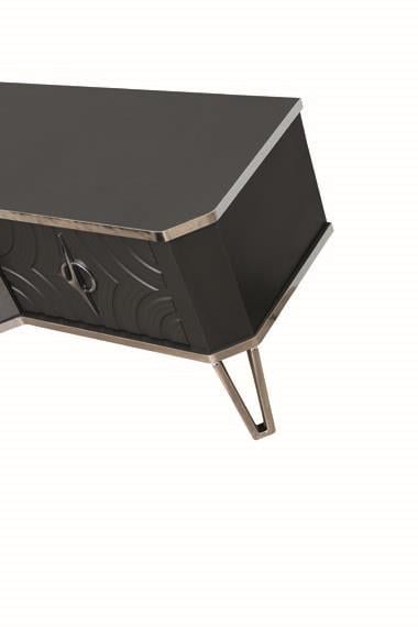 Viyana Antrasit Şömineli Çekmeceli Tv Ünitesi