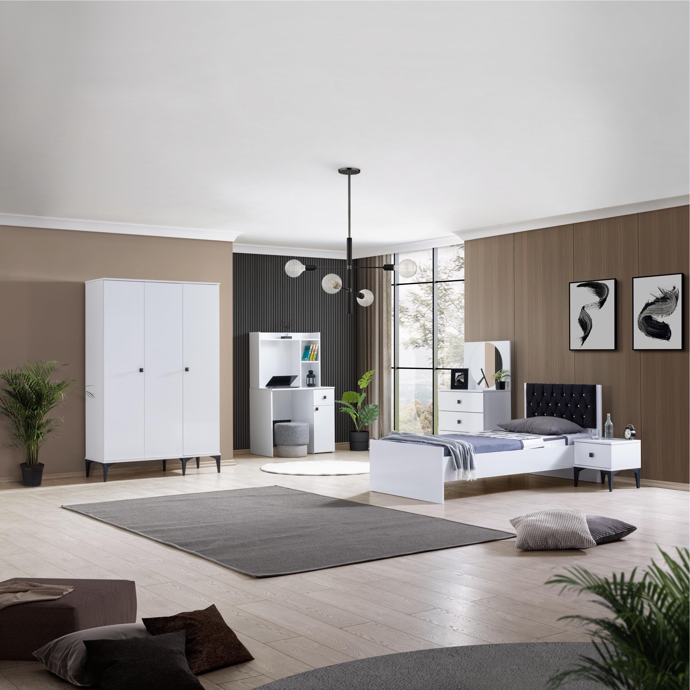 White Genç Odası 3 Kapılı Dolap