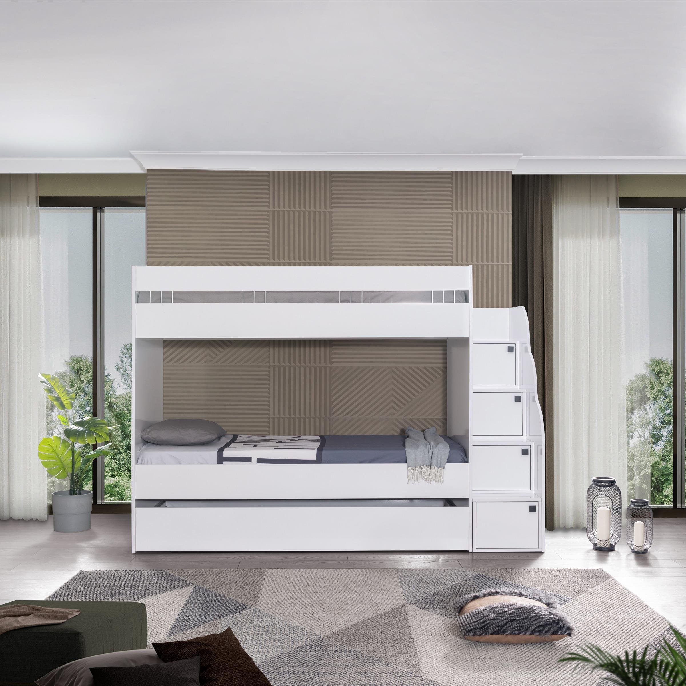 White Ranzalı Genç Odası 3 Kapılı Dolap