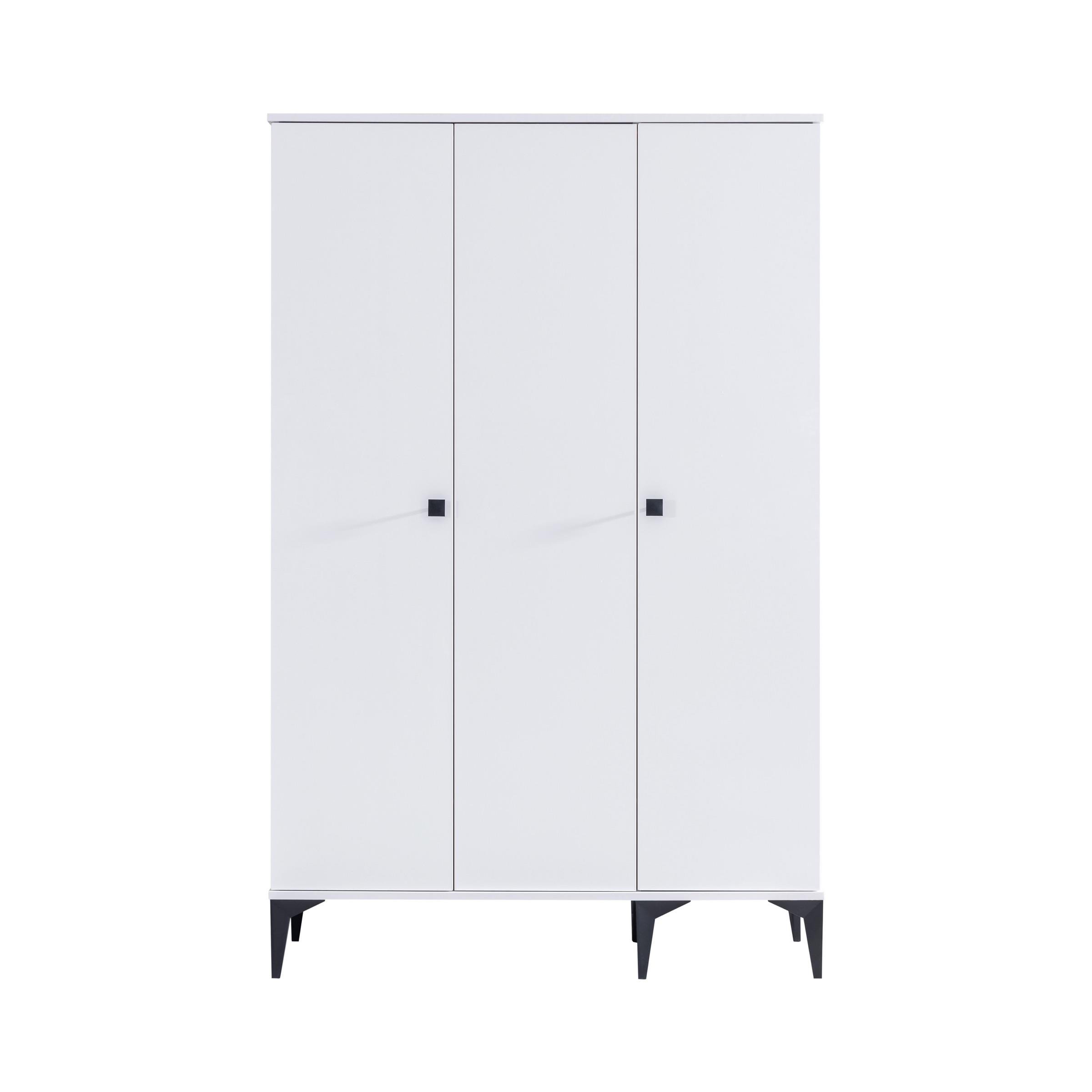 White Ranzalı Genç Odası 3 Kapılı Dolap