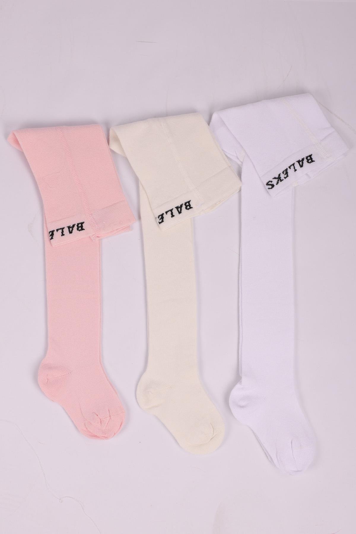 3'lü Kız Çocuk Cotton Külotlu Çorap Seti ASORTİ