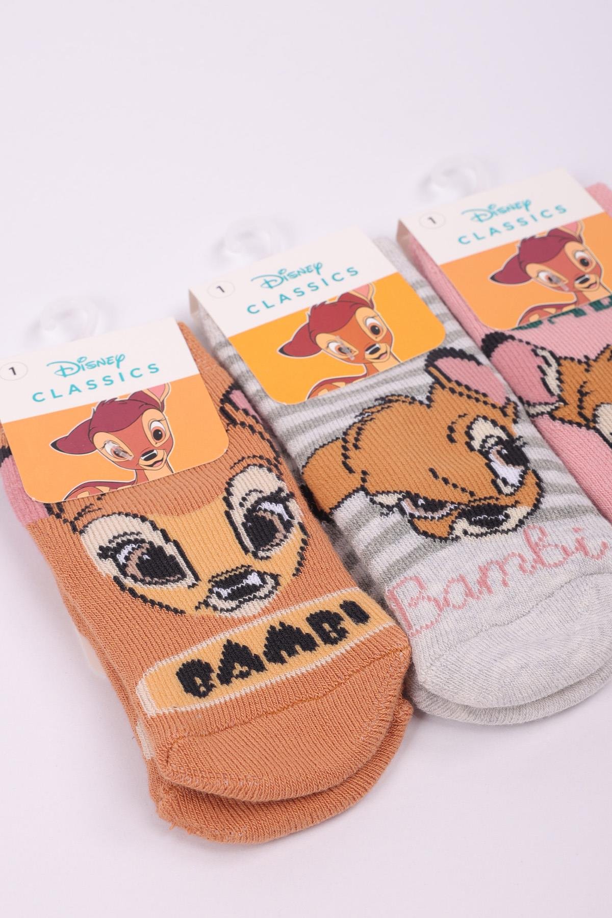 مجموعة جوارب بامبي منشفة مضادة للانزلاق للفتيات الصغيرات ASORTI