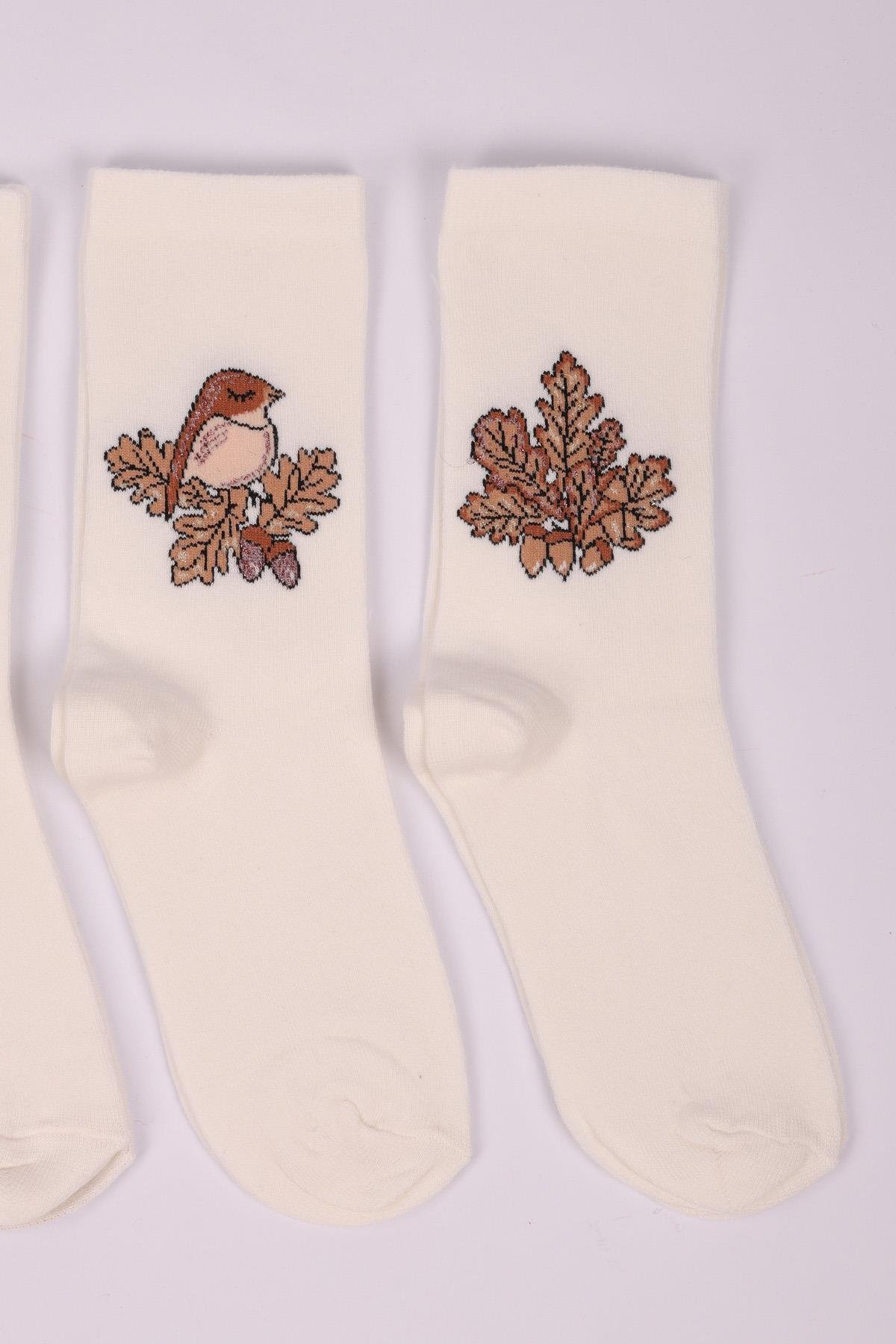 مجموعة من 4 جوارب بناتي منقوشة على شكل بومة ASORTI