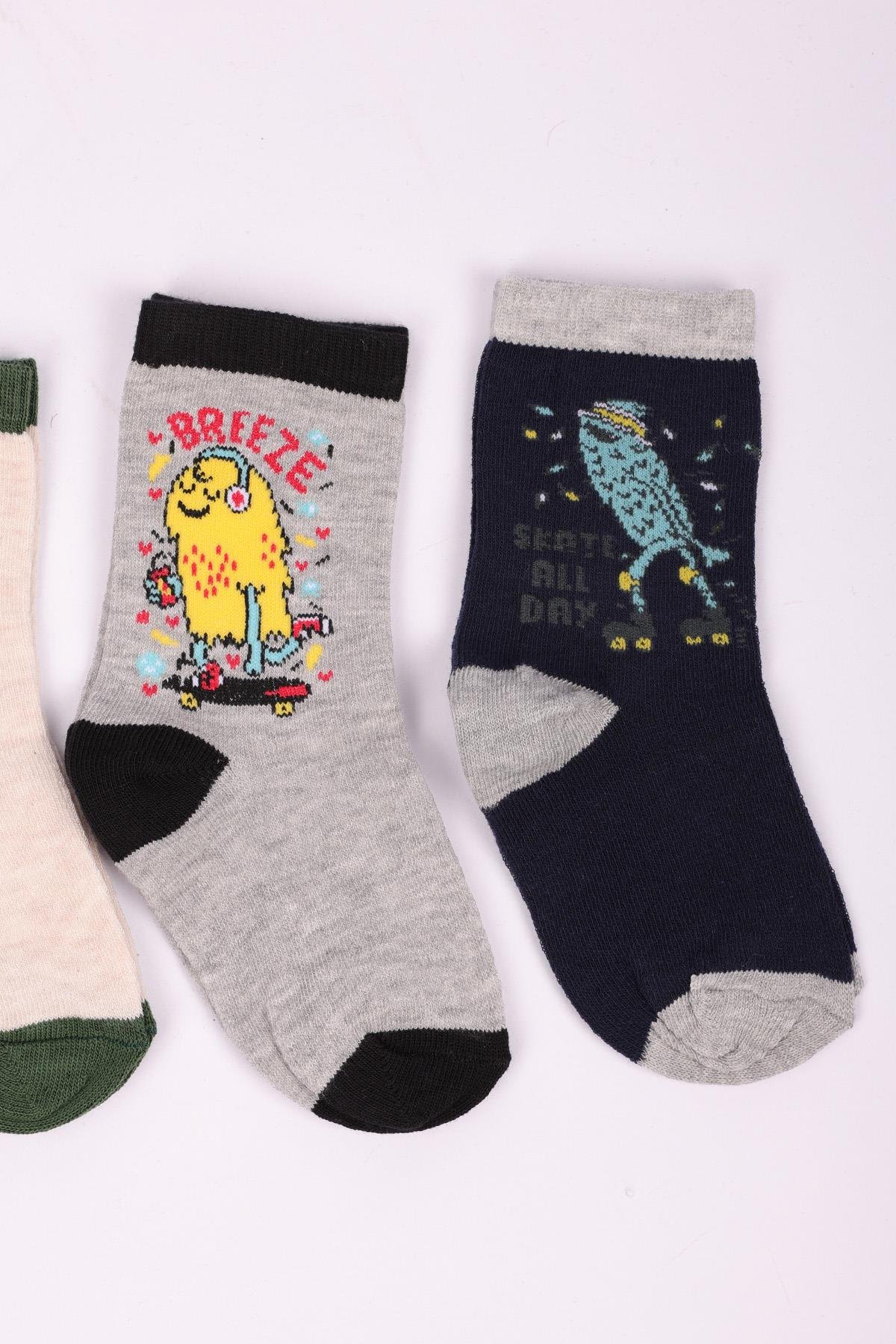 Karakterli 4'lü Erkek Çocuk Soket Çorap Seti ASORTİ