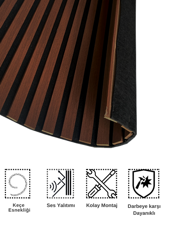 Koyu Ceviz  AKUSTİK LAMBRİ 100x275 cm