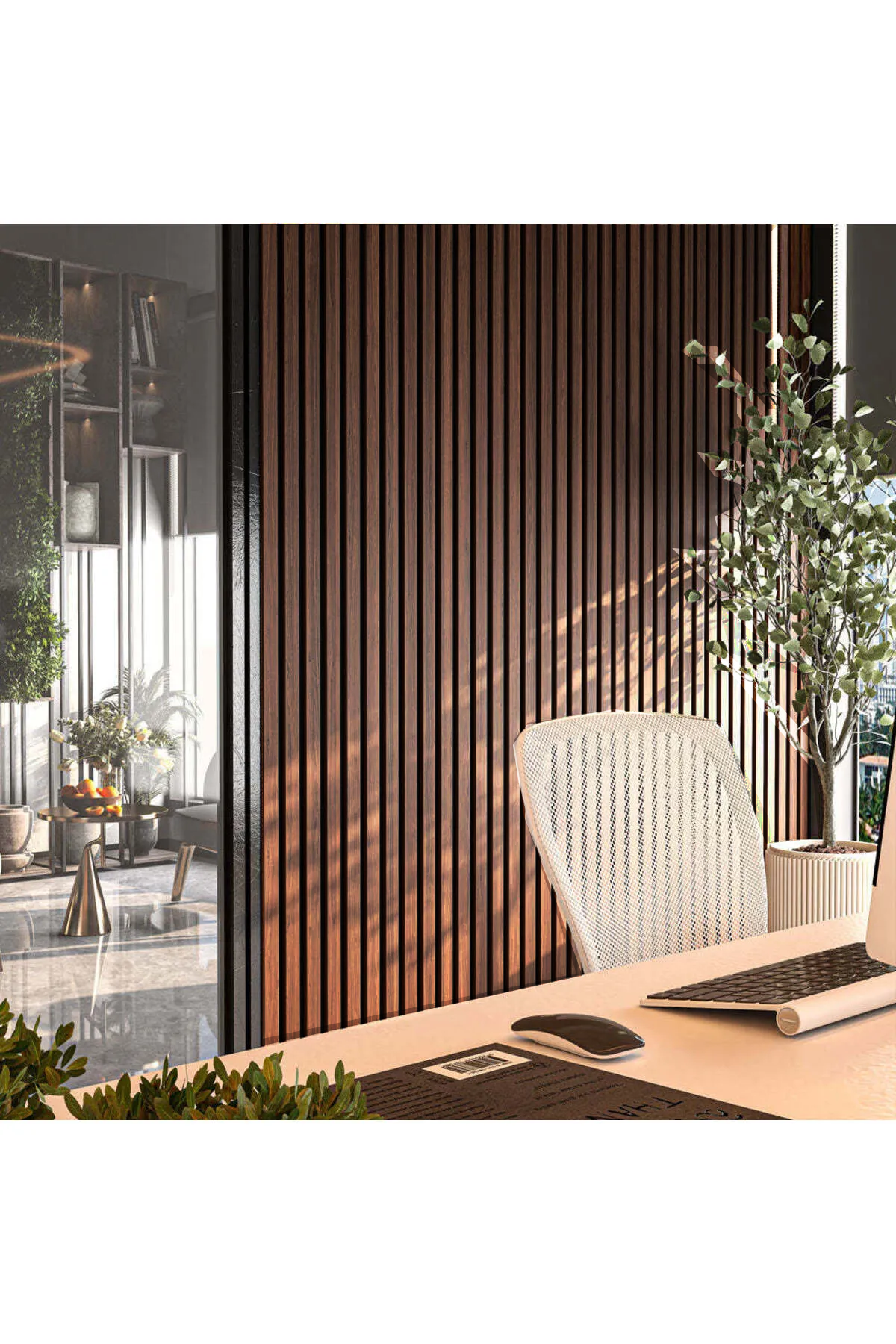 Koyu Ceviz  AKUSTİK LAMBRİ 100x275 cm