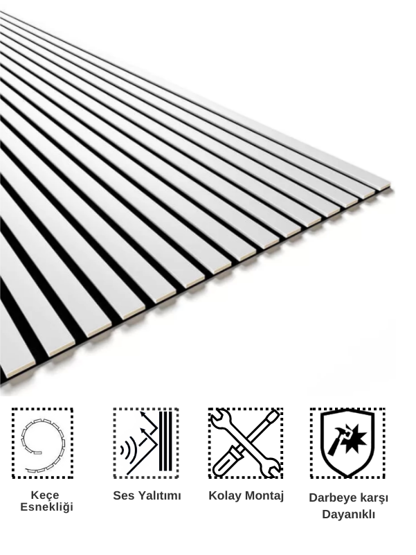 Beyaz AKUSTİK LAMBRİ 100x275cm