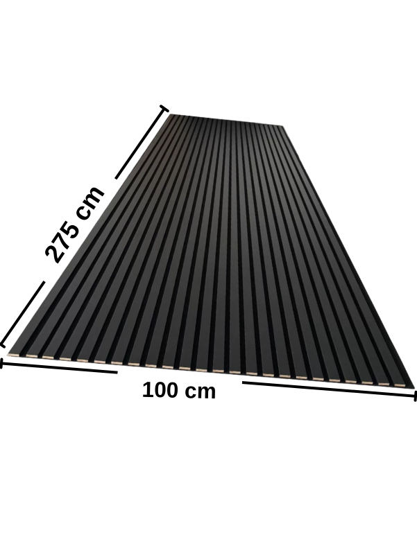 Siyah AKUSTİK LAMBRİ 100x275 cm