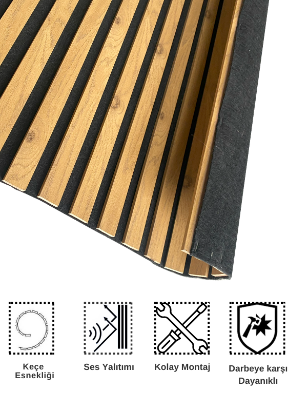 Açık Meşe Akustik Panel - 60x275 cm