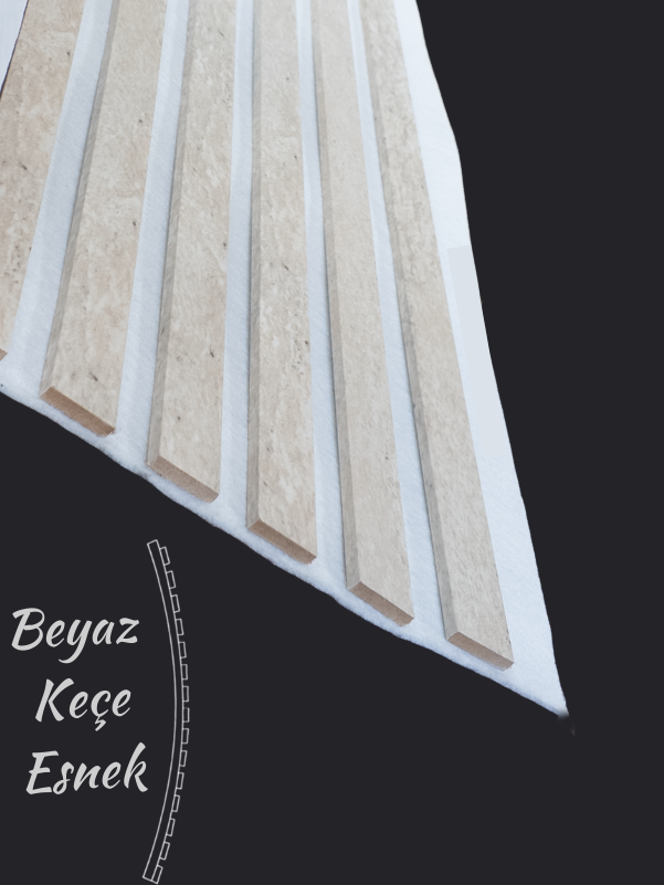 Akustik Duvar Paneli Beyaz Keçe 60x275