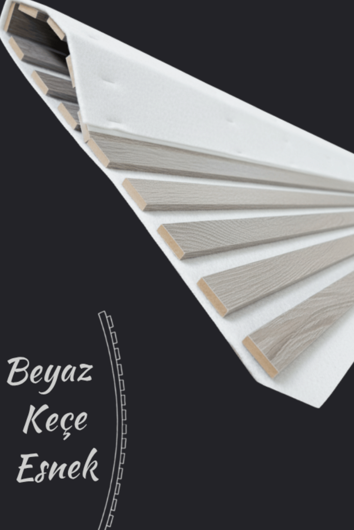 Akustik Duvar Paneli Beyaz Keçe 60x275