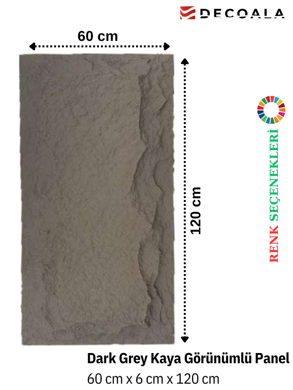 DARK GREY KAYA GÖRÜNÜMLÜ POLİÜRETAN PANEL