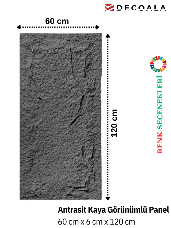 ANTRASİT KAYA GÖRÜNÜMLÜ POLİÜRETAN PANEL