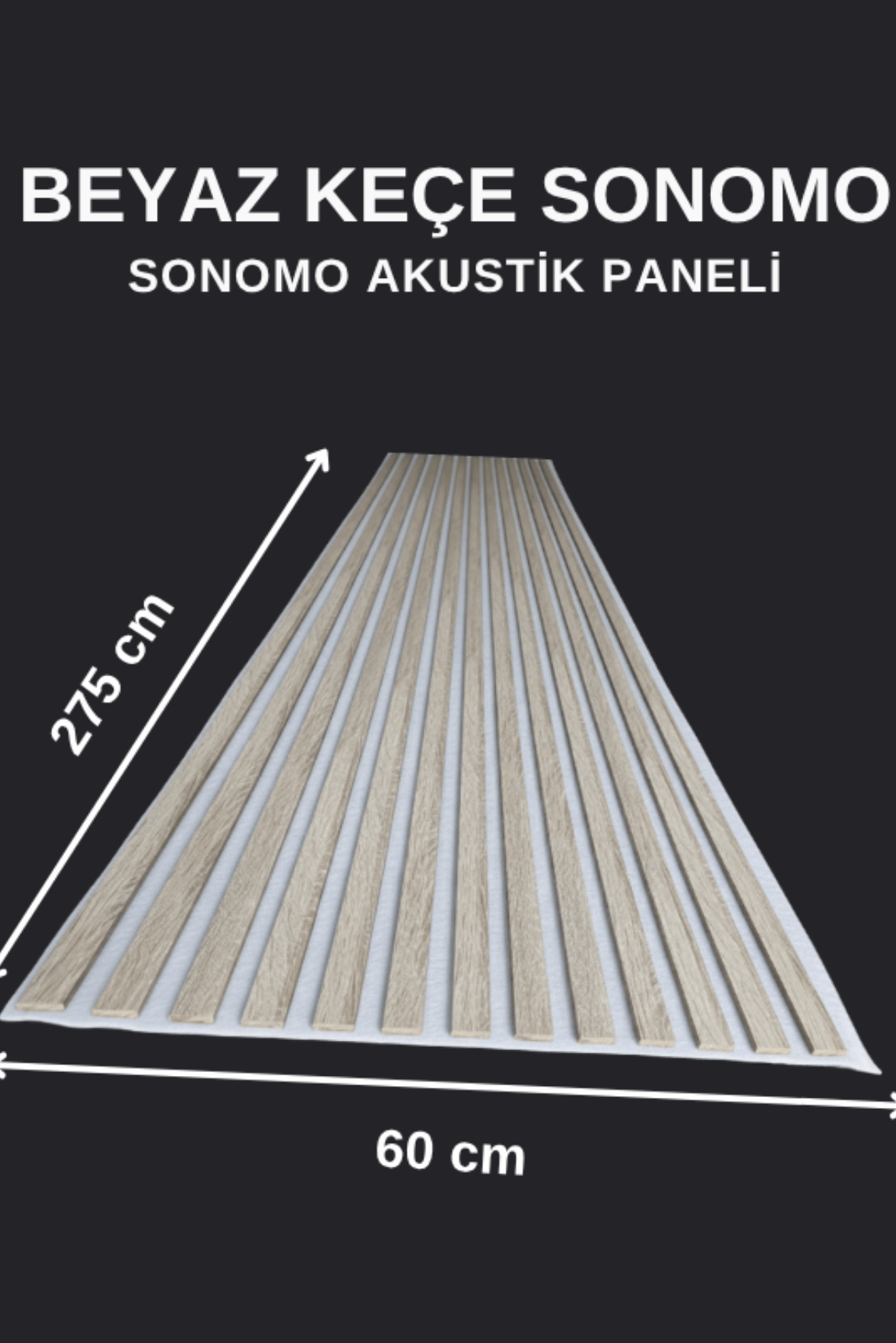 Mdf Ahşap Akustik Duvar Paneli Beyaz Keçe