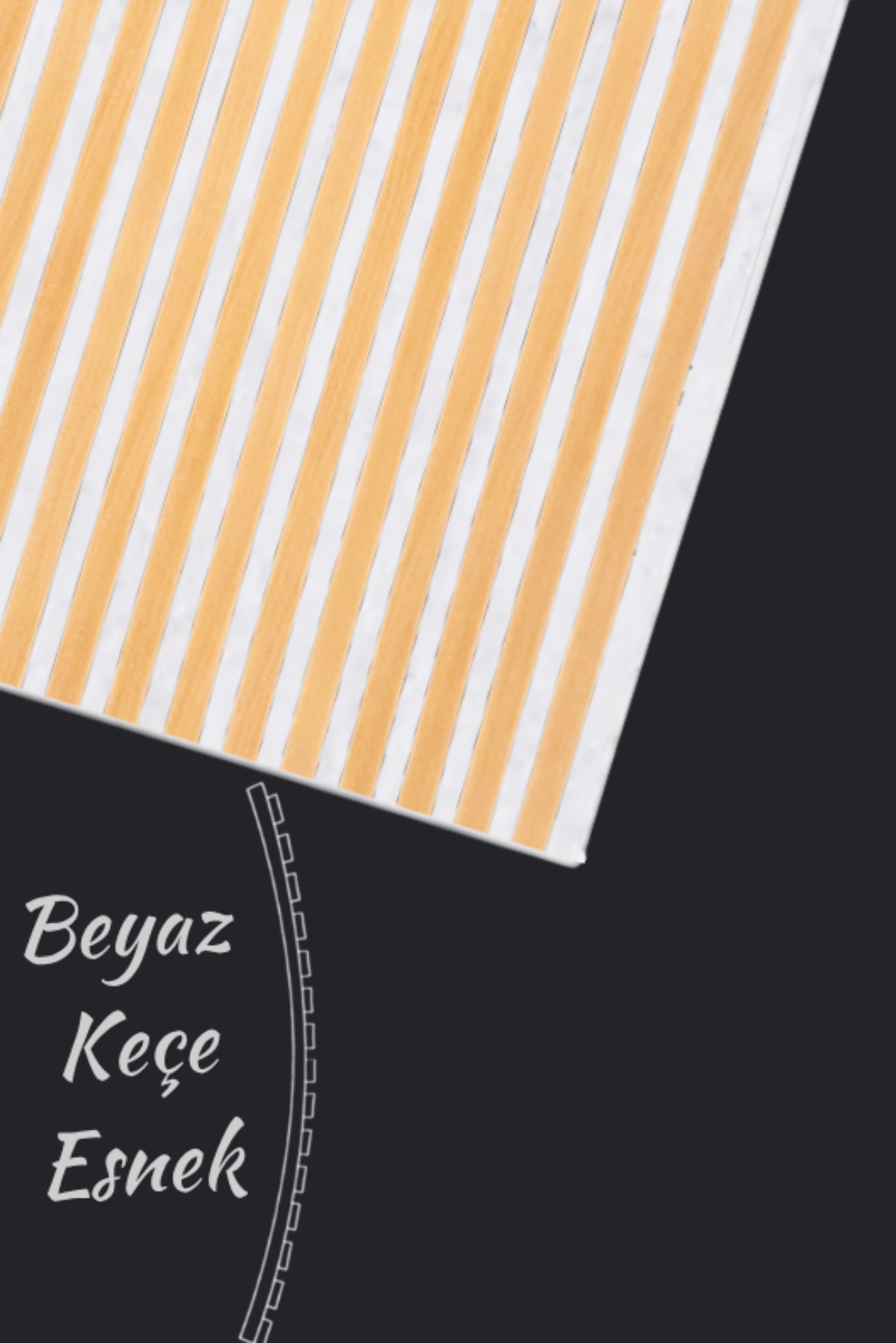 Mdf Ahşap Akustik Duvar Paneli Beyaz Keçe