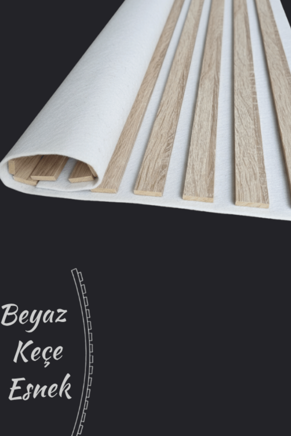 Mdf Ahşap Akustik Duvar Paneli Beyaz Keçe