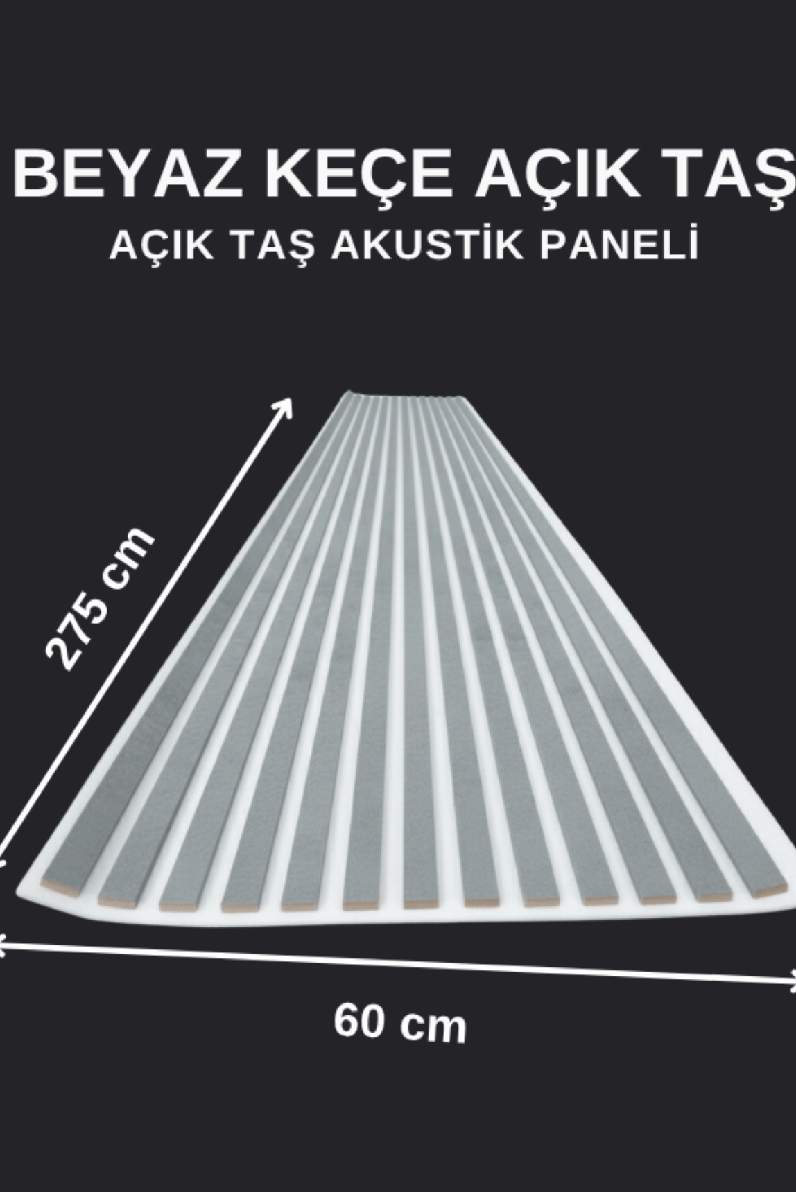 Mdf Ahşap Akustik Duvar Paneli Beyaz Keçe