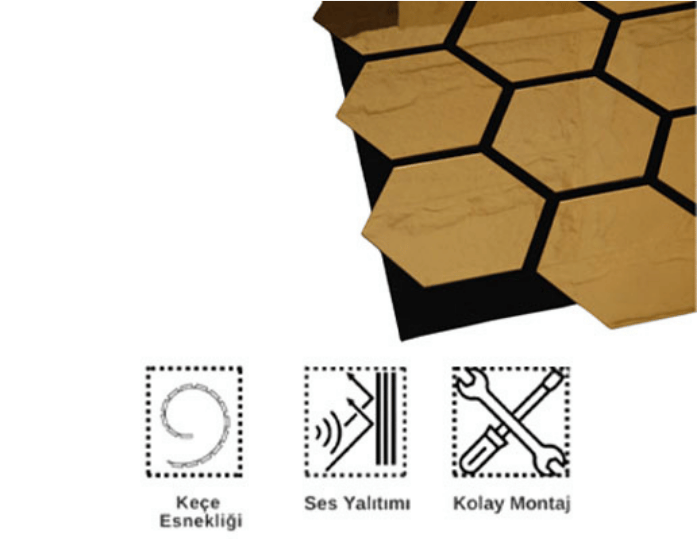 Siyah Petek Akustik Panel