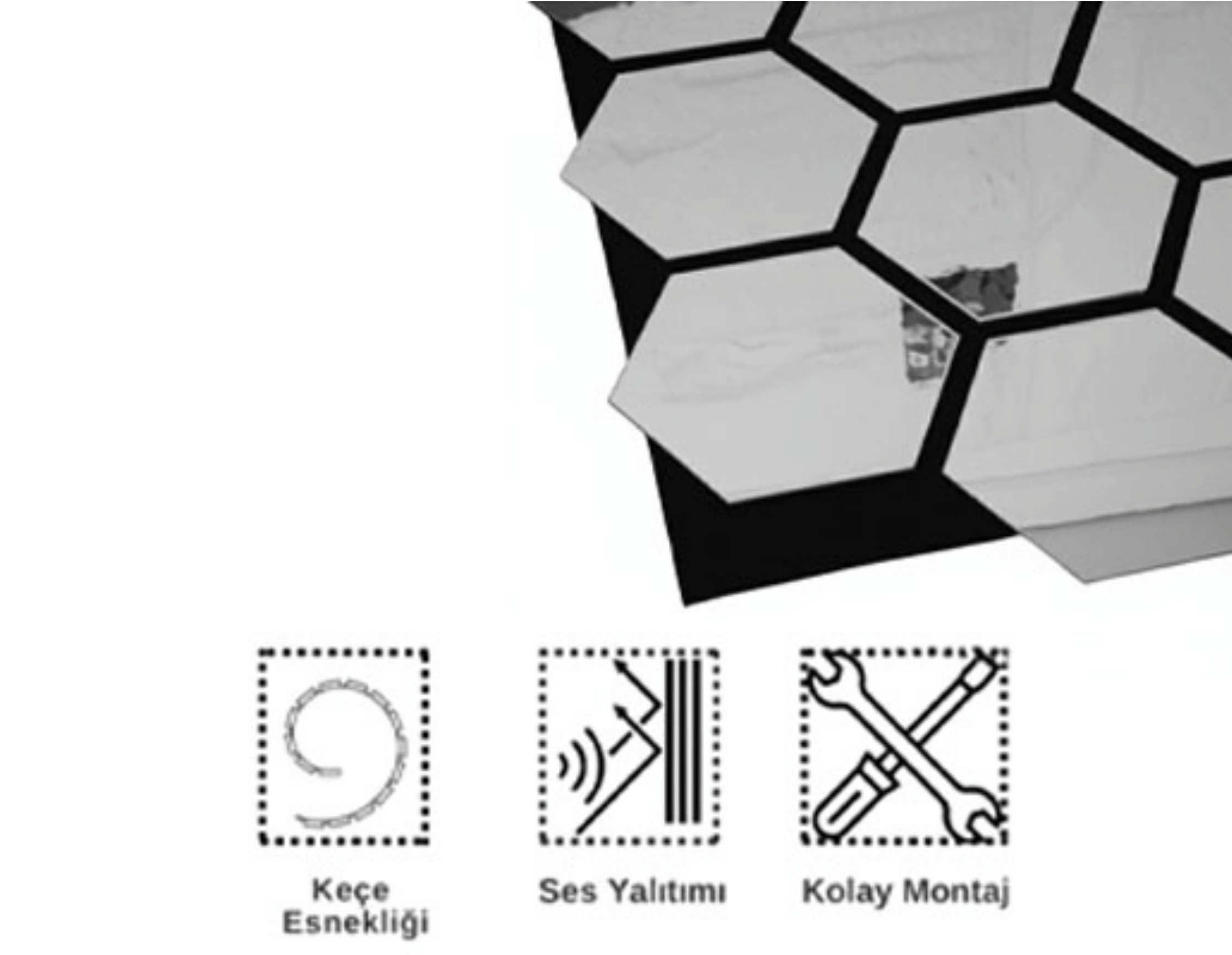 Siyah Petek Akustik Panel