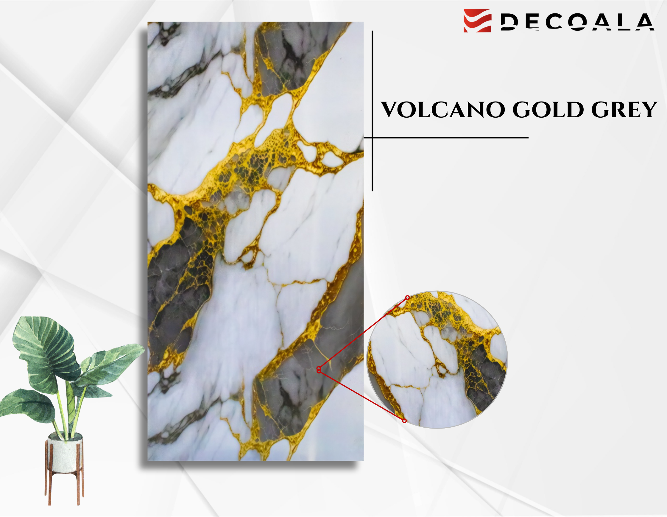 Volcano Gold Grey PVC Duvar Paneli