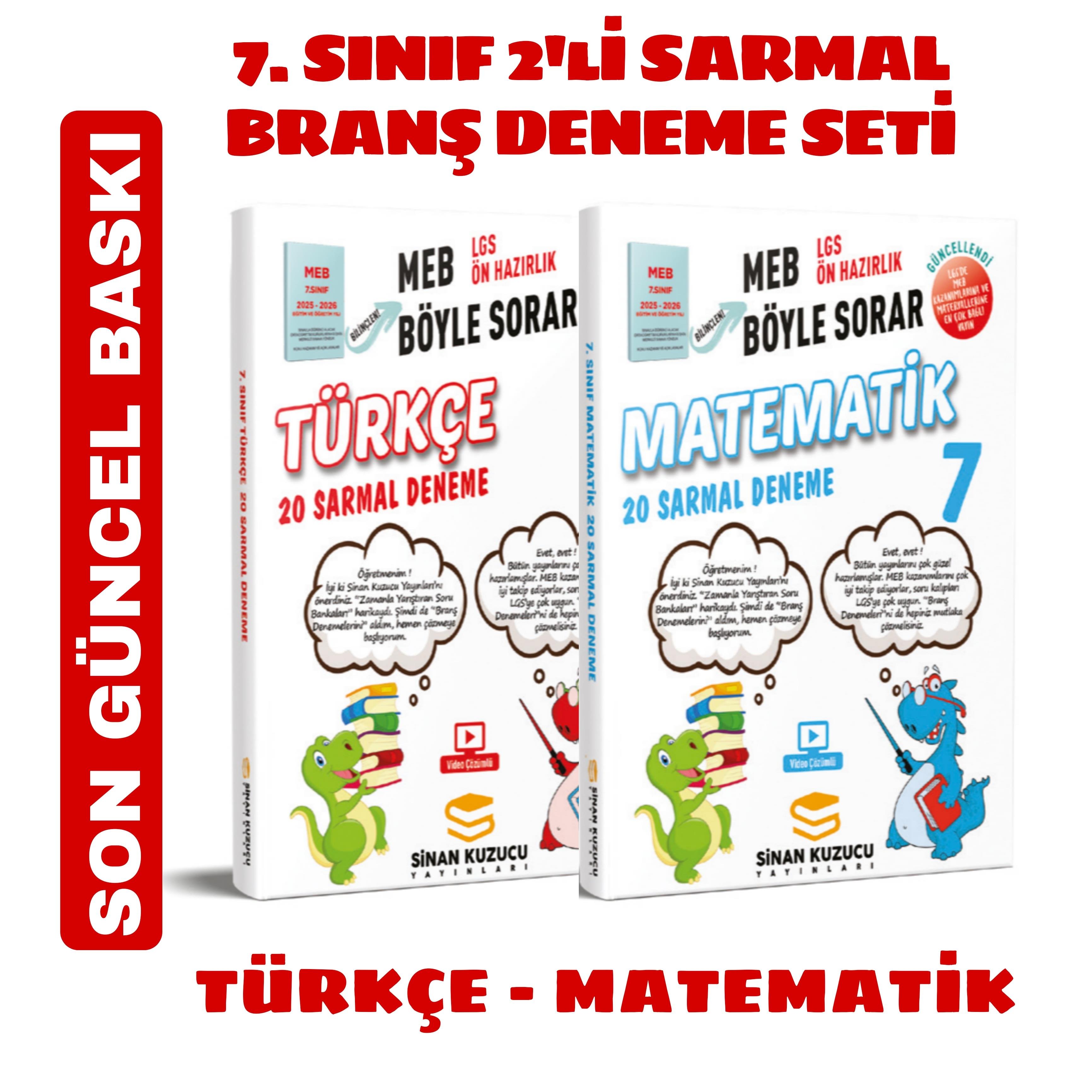 7. SINIF 2'Lİ TÜRKÇE - MATEMATİK SARMAL BRANŞ DENEME SETİ