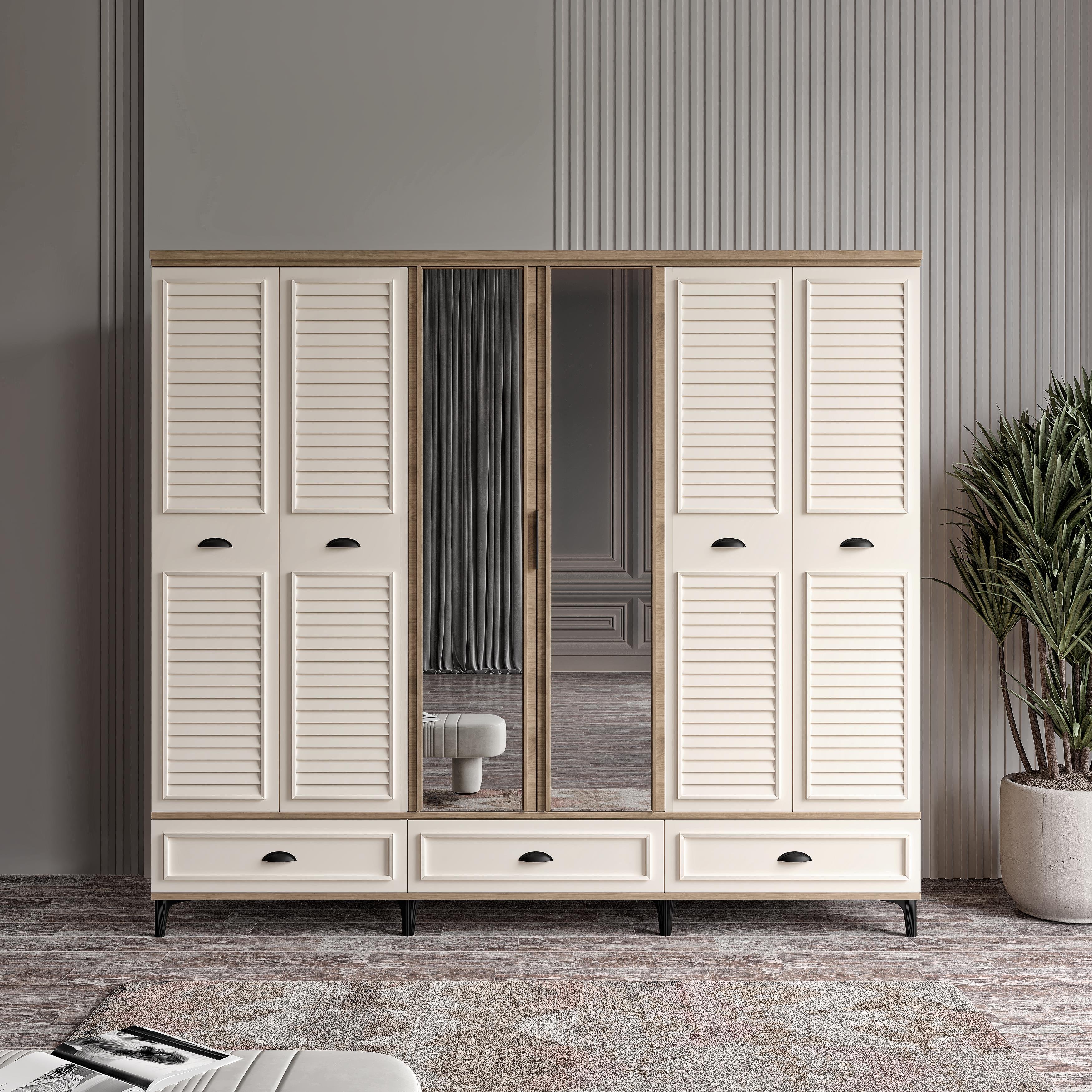 ÇAKRA 6 KAPILI DOLAP %100 MDF