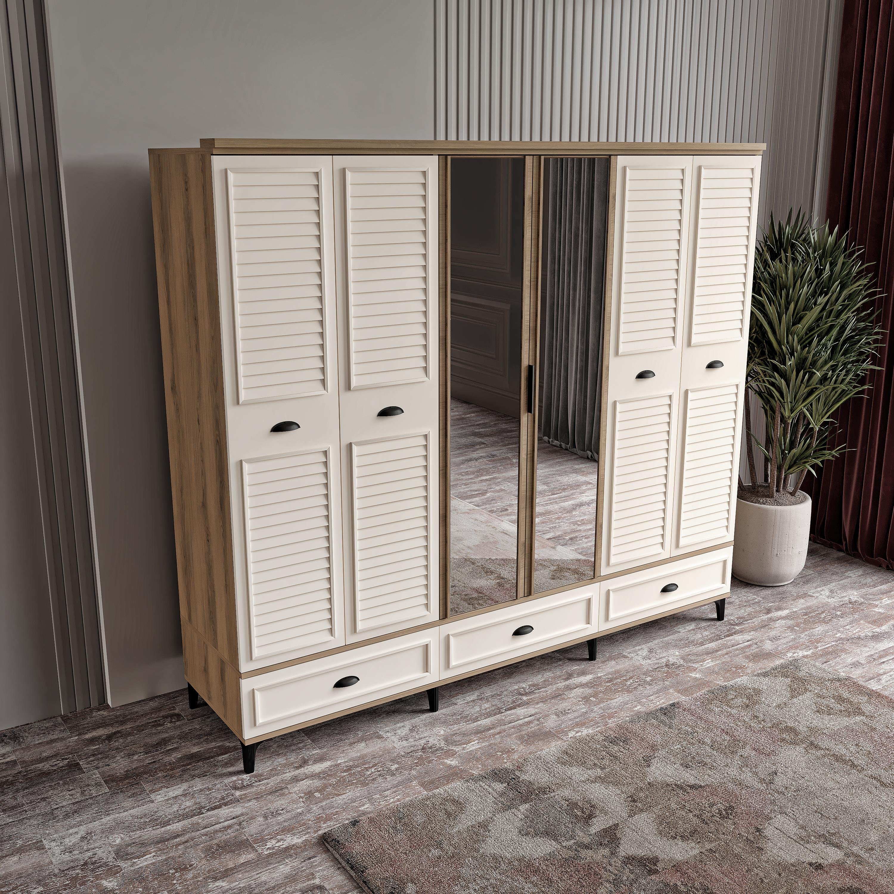  ÇAKRA 6 KAPILI DOLAP %100 MDF