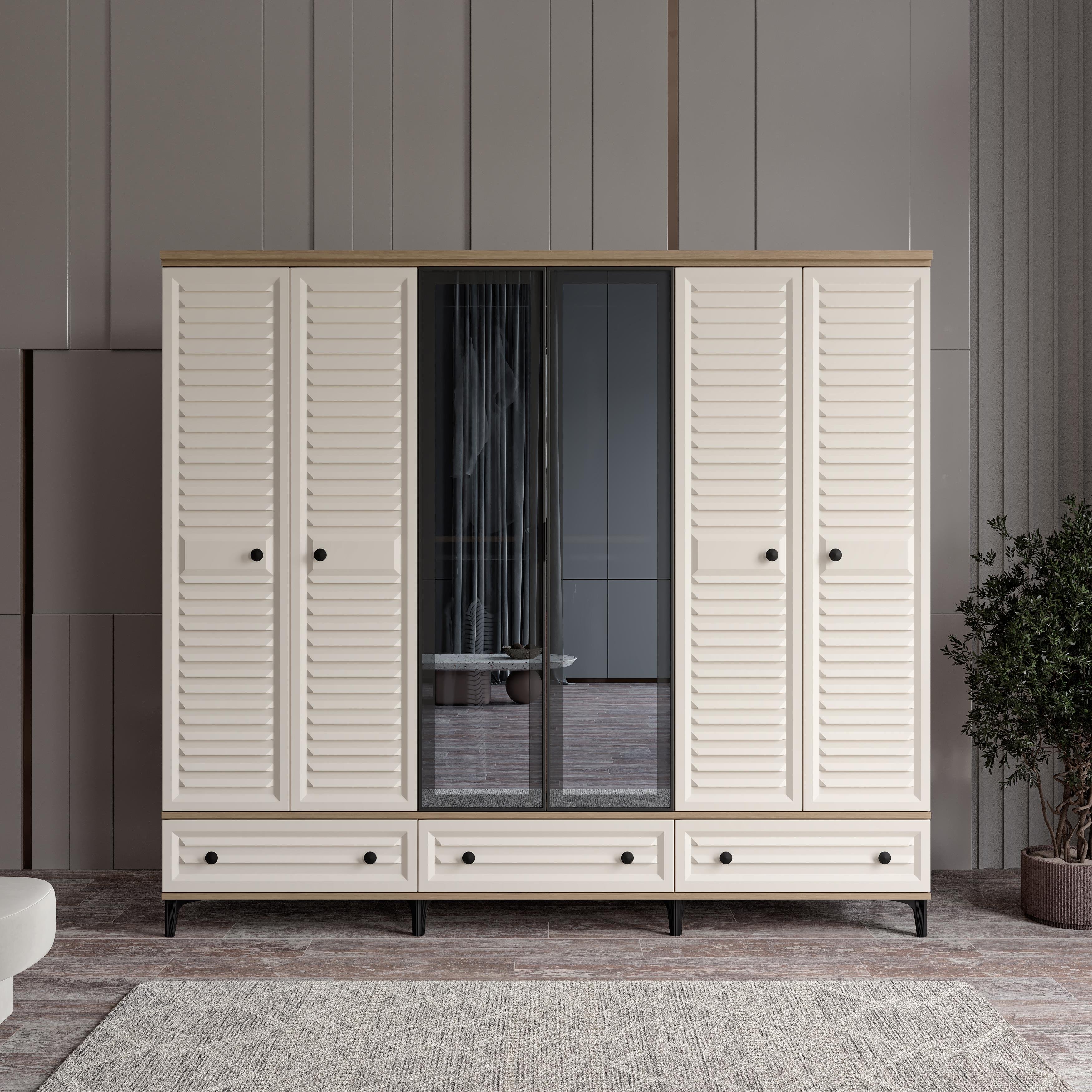 KİSRA 6 KAPILI DOLAP %100 MDF
