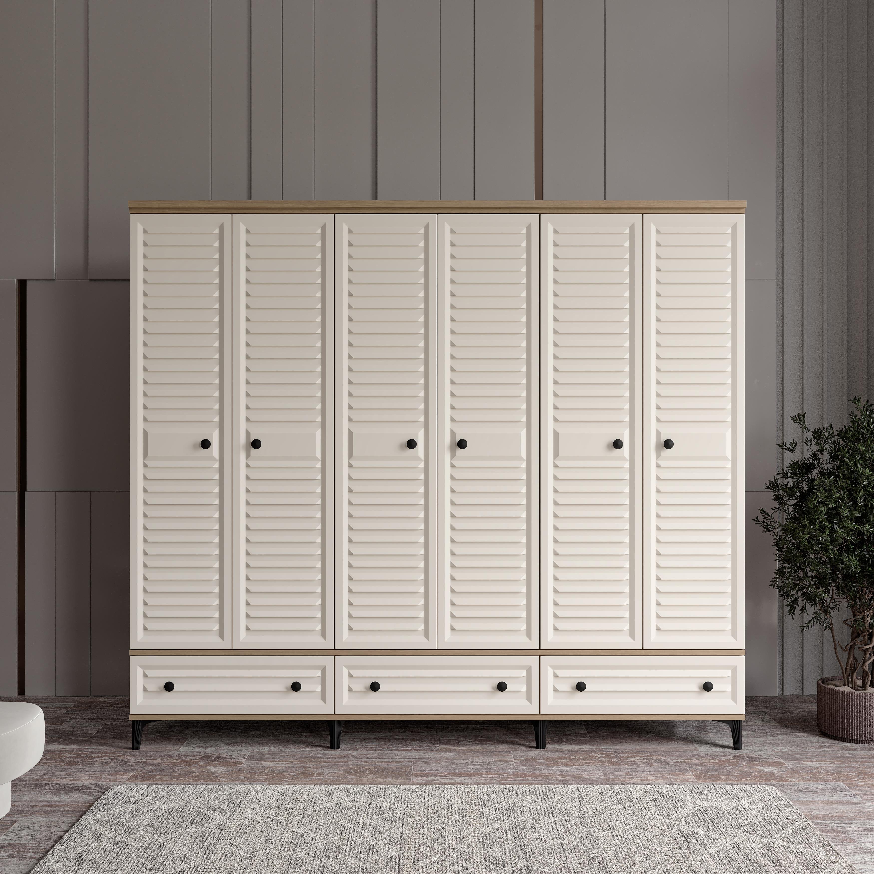  KİSRA 6 KAPILI DOLAP %100 MDF