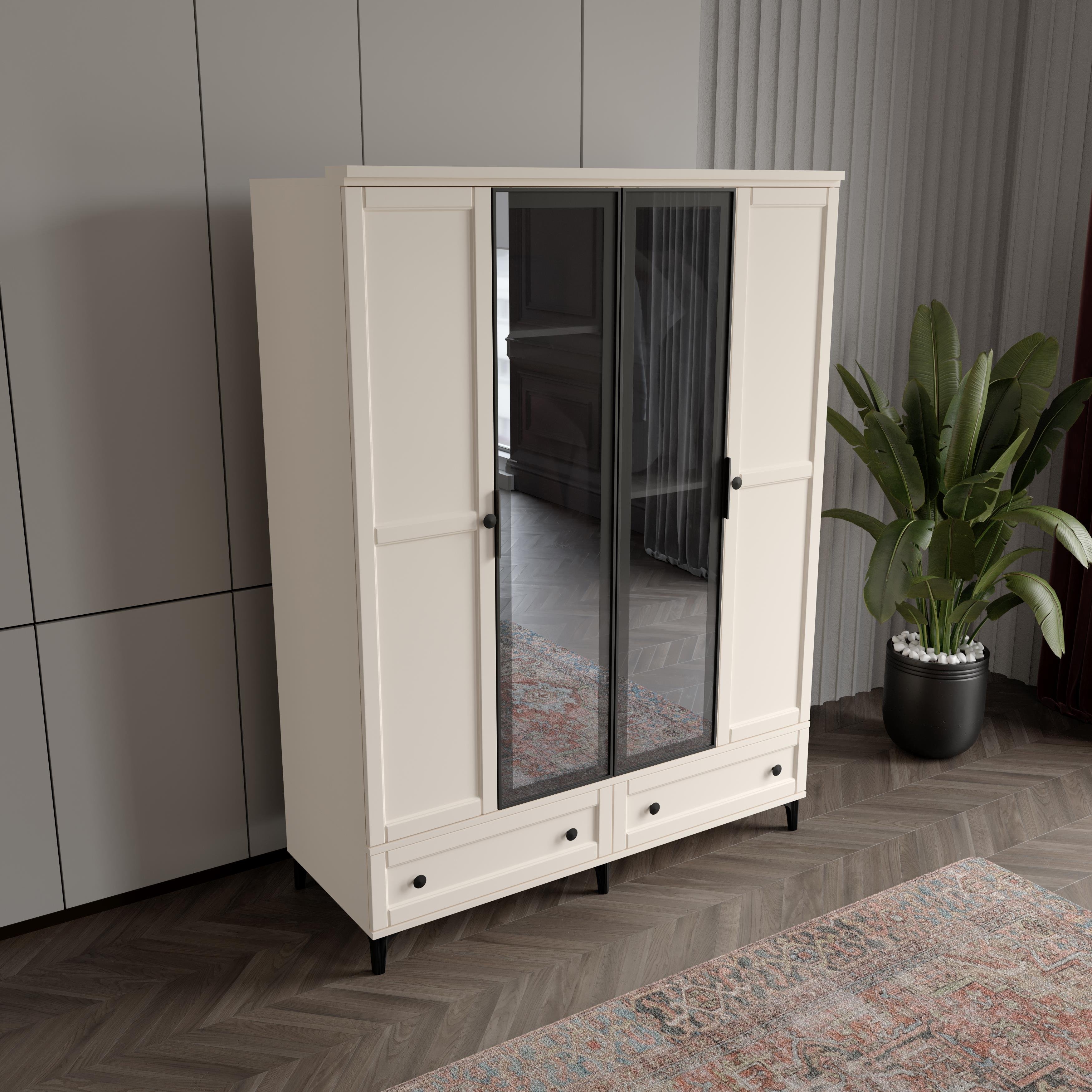  SARDUNYA AYTAŞI 4 KAPILI DOLAP %100 MDF