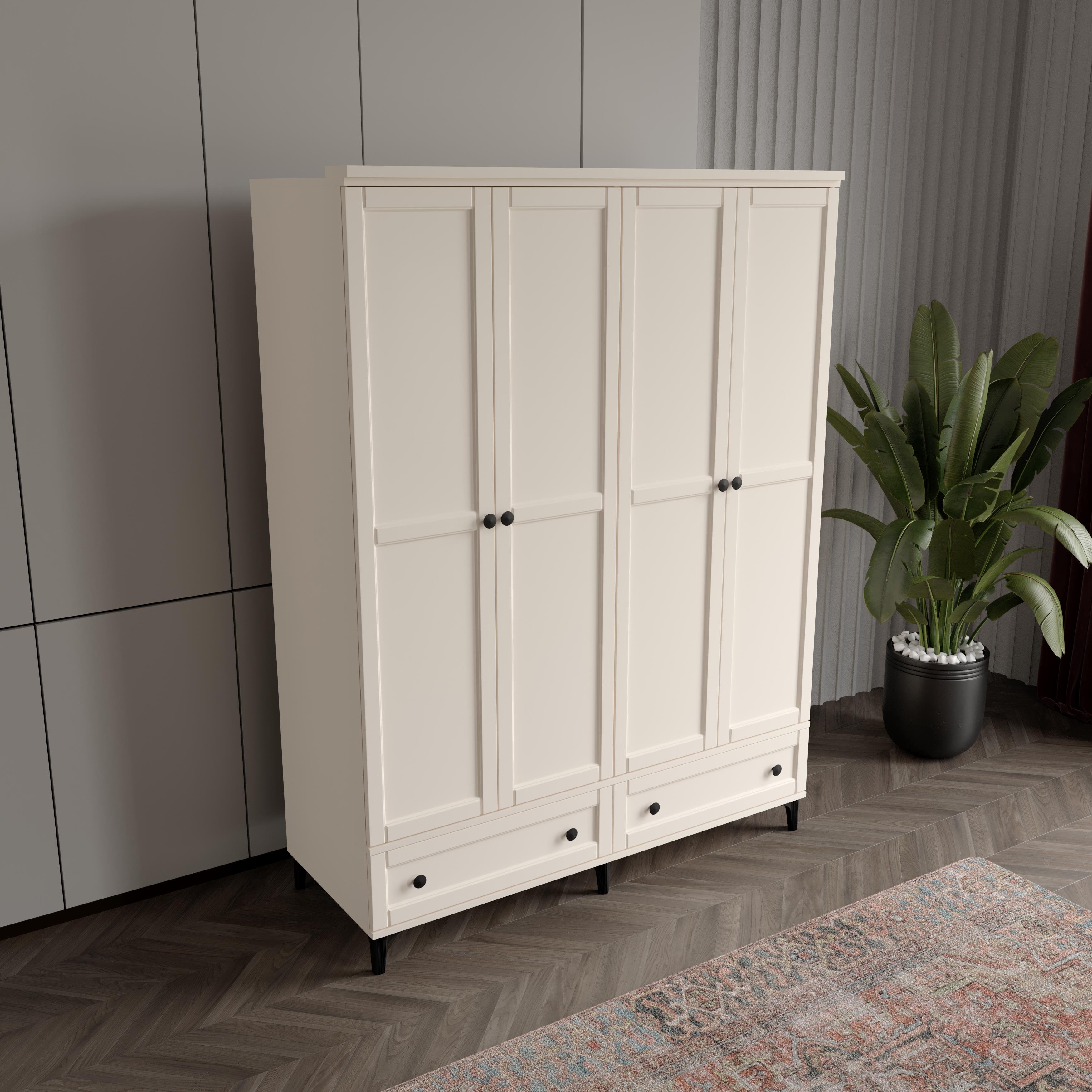  SARDUNYA AYTAŞI 4 KAPILI DOLAP %100 MDF