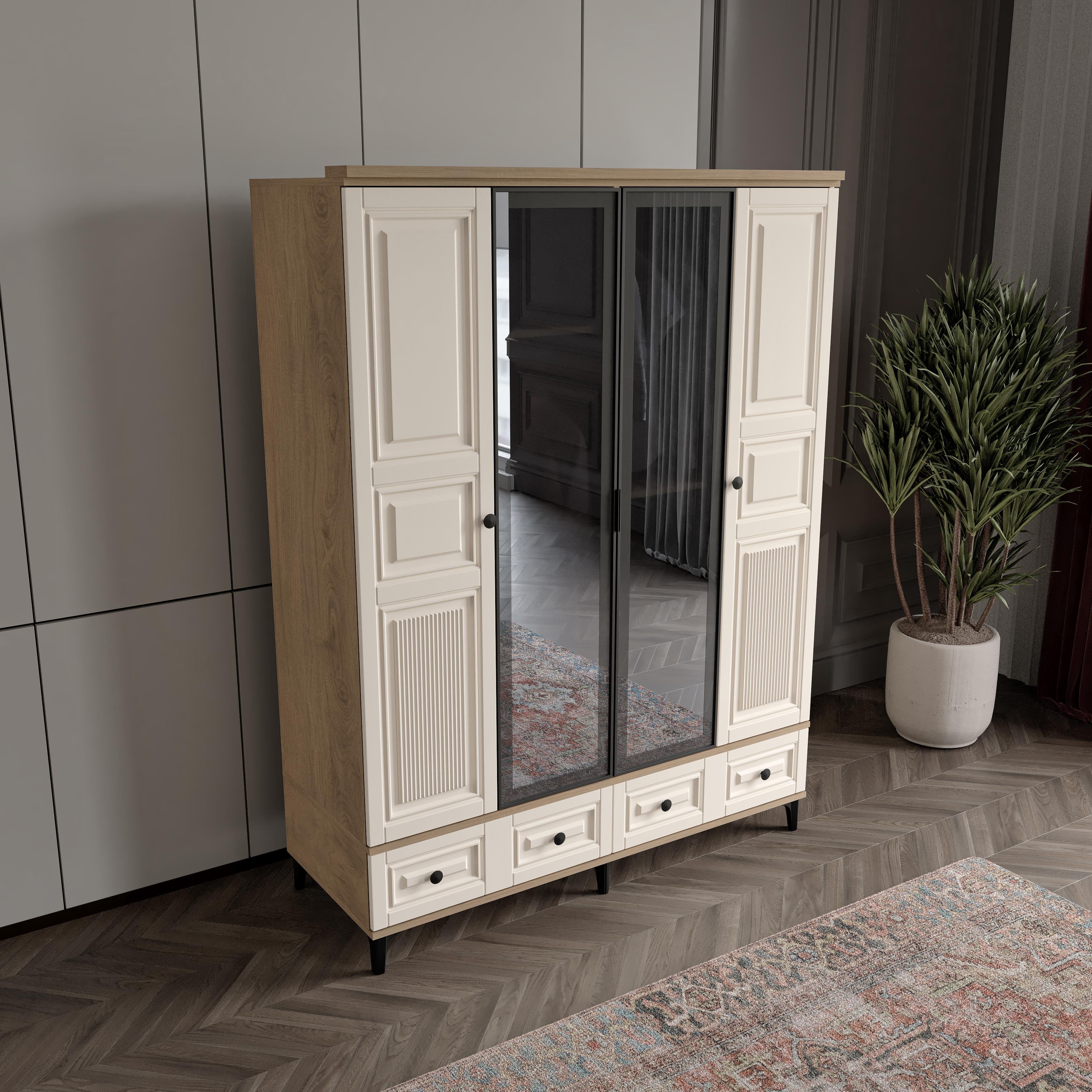  ZÜMER 4 KAPILI DOLAP %100 MDF