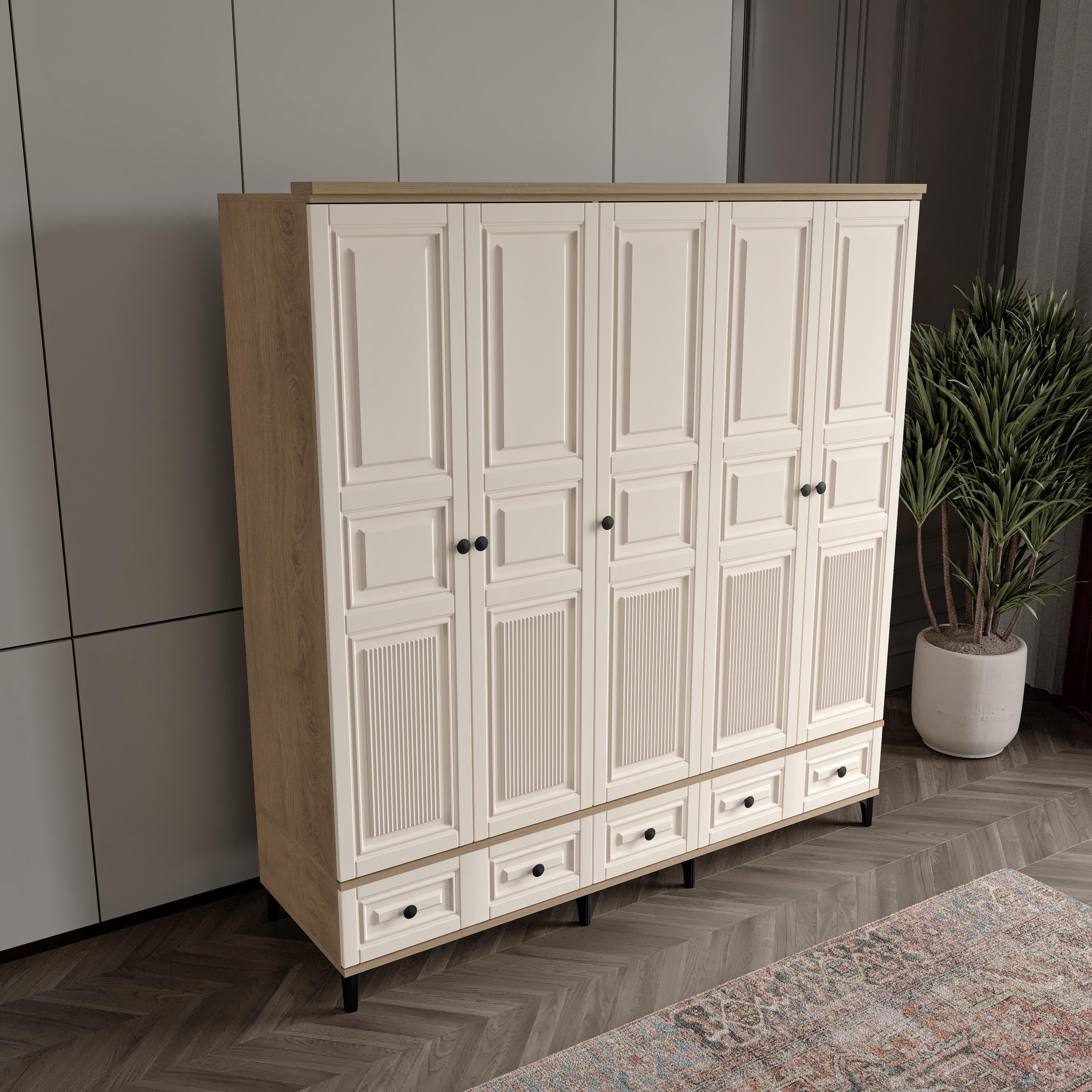  ZÜMER 5 KAPILI DOLAP %100 MDF