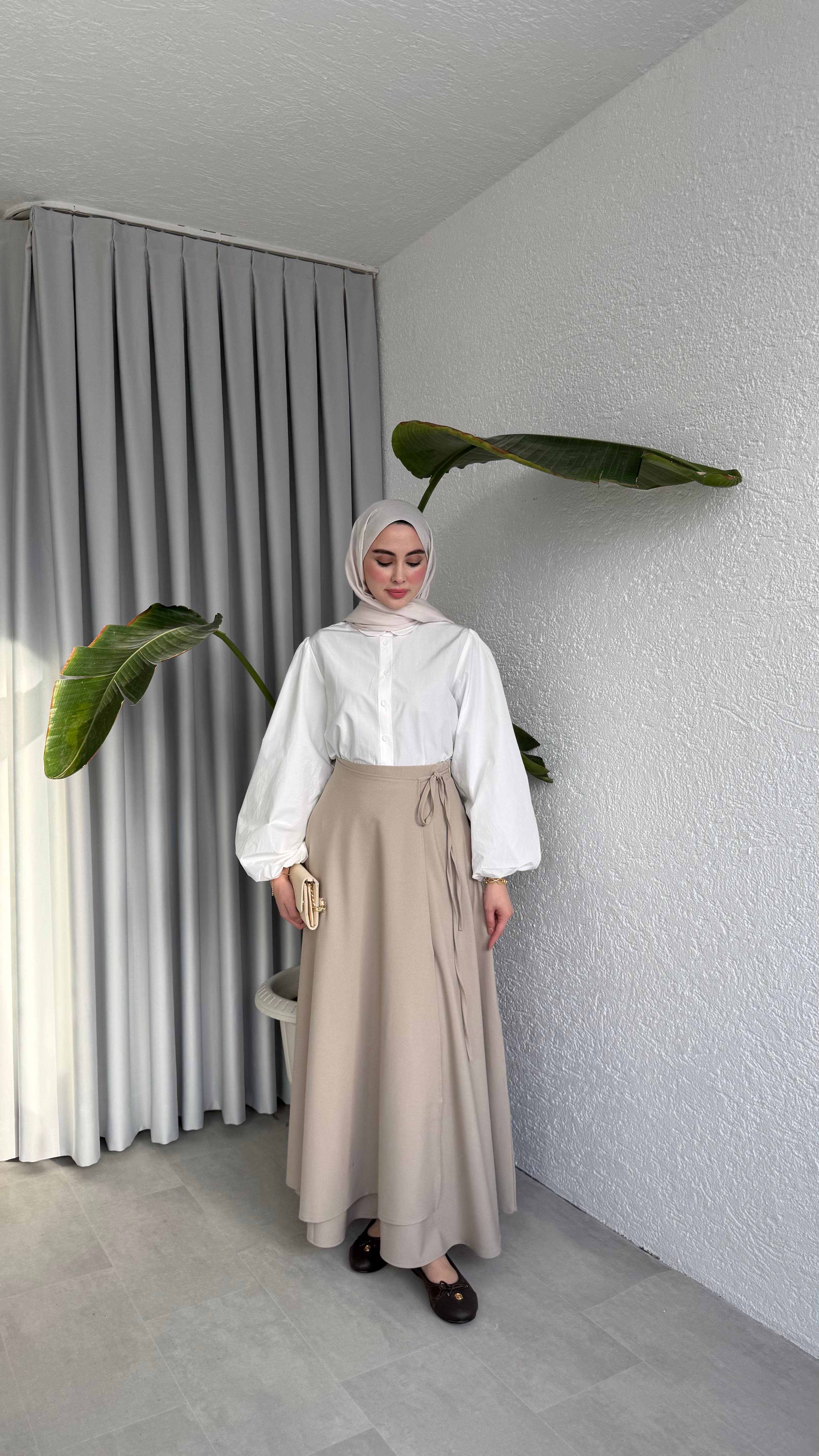 ANVELOP BAĞLAMALI ETEK - BEJ
